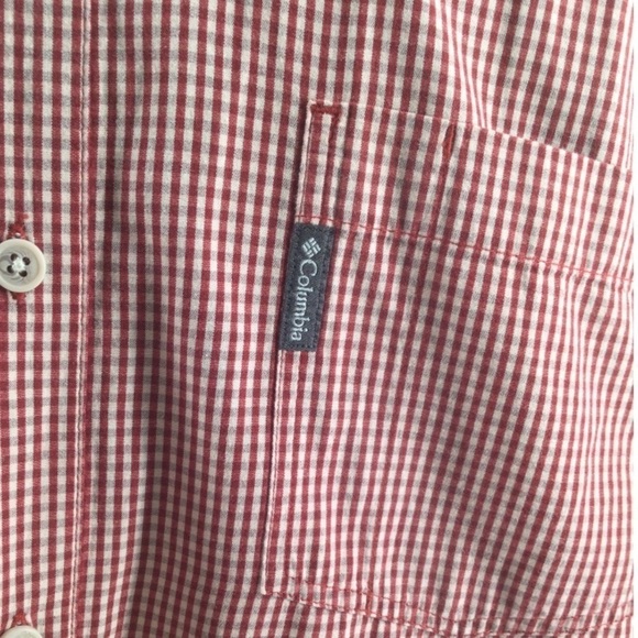 Columbia Men Button-Down Red&Gray Check Shirt - Picture 3 of 11